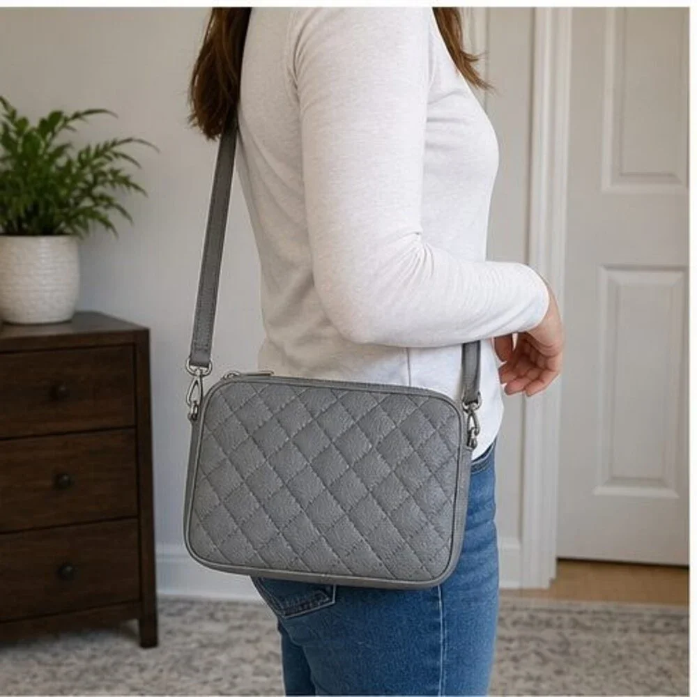 Merlot Quilted Crossbody Bag